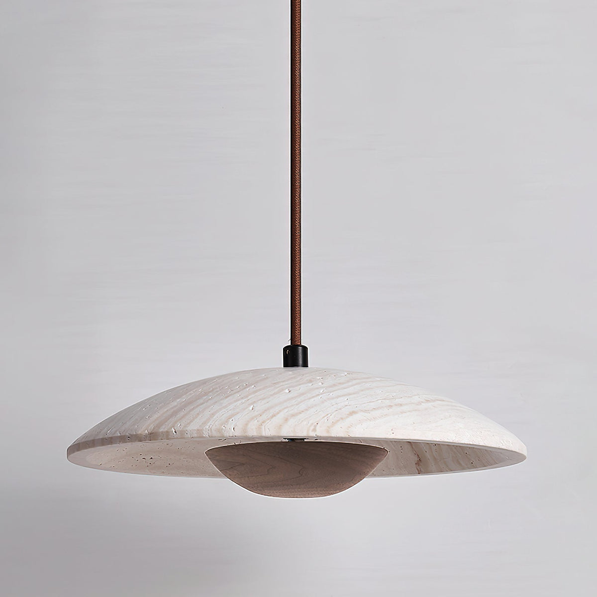 Deleria Large-Bord Travertin Pendentif Lumière