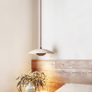 Zodore Large-Bord Travertin Pendentif Lumière