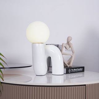Soreeon Lampe de Table Forme N Ludique Tout Blanc