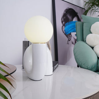 Soreeon Lampe de Table Forme N Ludique Tout Blanc