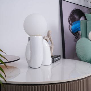 Soreeon Lampe de Table Forme N Ludique Tout Blanc