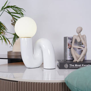 Soreeon Lampe de Table Forme N Ludique Tout Blanc