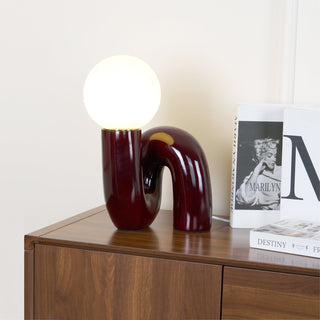 Soreeon Lampe de Table Forme N Ludique Tout Blanc