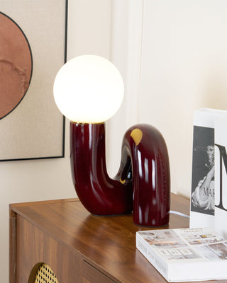 Soreeon Lampe de Table Forme N Ludique Tout Blanc