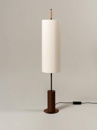 Pleated Cylinder Floor Lamp-Neutral Decor
