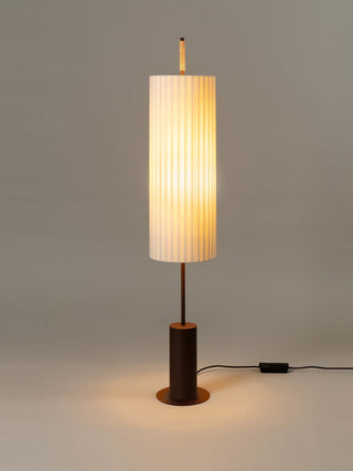 Pleated Cylinder Floor Lamp-Neutral Decor