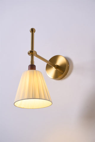 Lustra Lampe Murale en Tissu Plissé Laiton