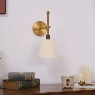 Lustra Lampe Murale en Tissu Plissé Laiton