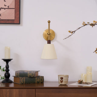 Lustra Lampe Murale en Tissu Plissé Laiton