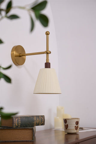 Lustra Lampe Murale en Tissu Plissé Laiton