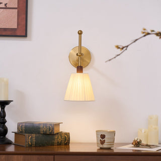 Lustra Lampe Murale en Tissu Plissé Laiton