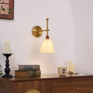 Lustra Lampe Murale en Tissu Plissé Laiton