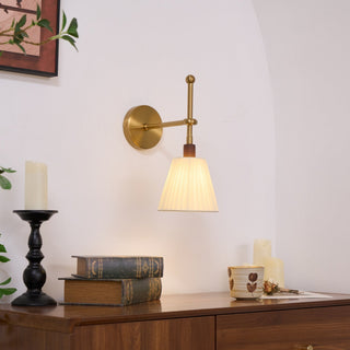 Lustra Lampe Murale en Tissu Plissé Laiton