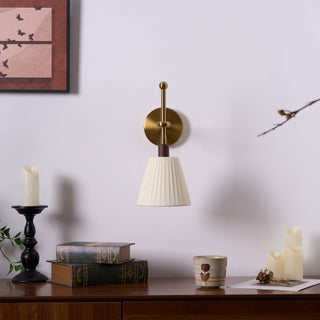 Lustra Lampe Murale en Tissu Plissé Laiton