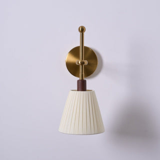 Lustra Lampe Murale en Tissu Plissé Laiton