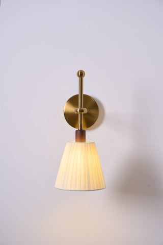Lustra Lampe Murale en Tissu Plissé Laiton