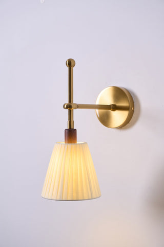 Lustra Lampe Murale en Tissu Plissé Laiton