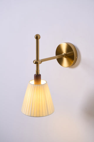 Lustra Lampe Murale en Tissu Plissé Laiton