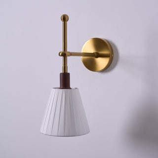 Lustra Lampe Murale en Tissu Plissé Laiton