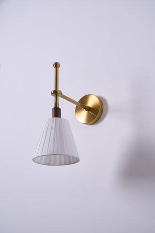 Lustra Lampe Murale en Tissu Plissé Laiton