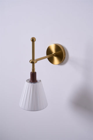 Lustra Lampe Murale en Tissu Plissé Laiton