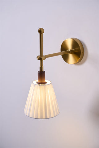 Lustra Lampe Murale en Tissu Plissé Laiton