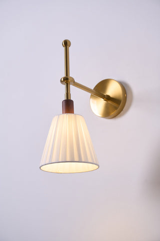 Lustra Lampe Murale en Tissu Plissé Laiton