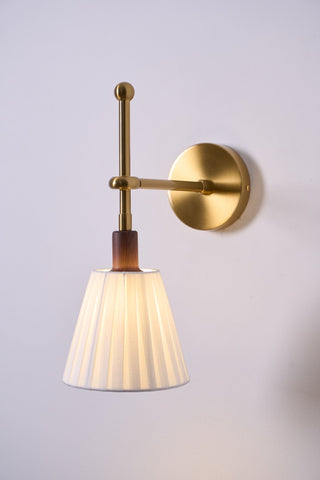 Lustra Lampe Murale en Tissu Plissé Laiton