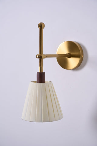 Lustra Lampe Murale en Tissu Plissé Laiton