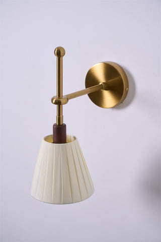 Lustra Lampe Murale en Tissu Plissé Laiton