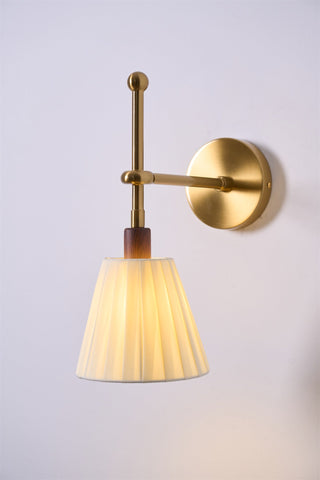 Lustra Lampe Murale en Tissu Plissé Laiton