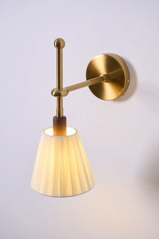 Lustra Lampe Murale en Tissu Plissé Laiton