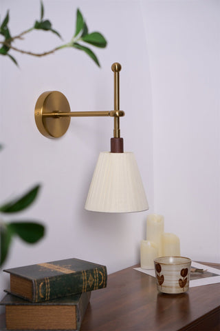 Lustra Lampe Murale en Tissu Plissé Laiton