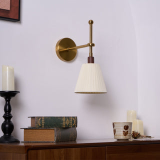Lustra Lampe Murale en Tissu Plissé Laiton