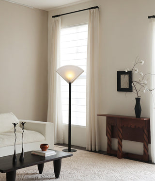 Pleated Fan Floor Lamp-Neutral Decor