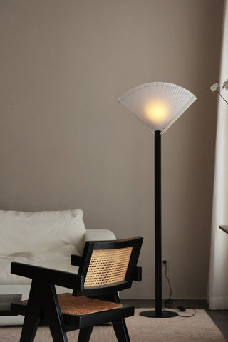 Pleated Fan Floor Lamp-Neutral Decor