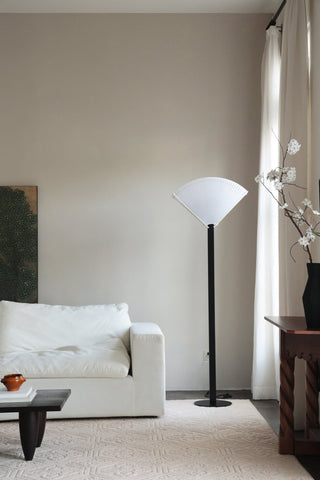 Pleated Fan Floor Lamp-Neutral Decor