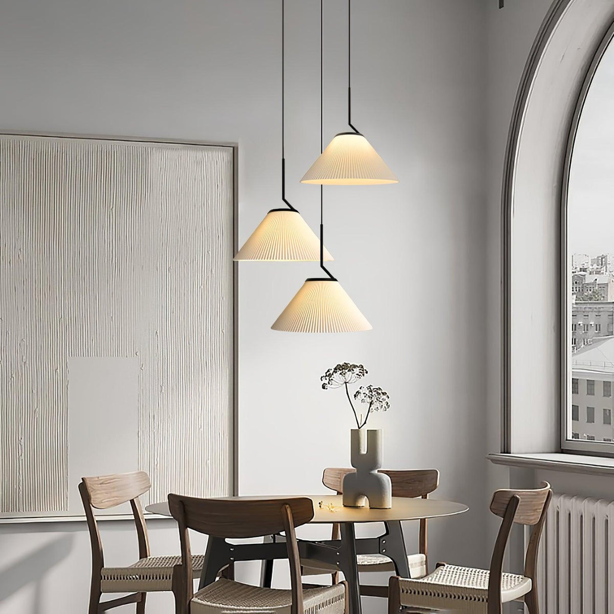 Zoravine Plissé Tissu Suspension Lumière