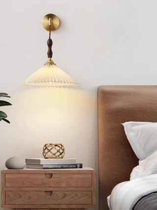Eurlaeel Applique Murale Plissée en Bois Premium