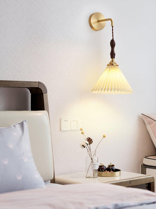 Eurlaeel Applique Murale Plissée en Bois Premium