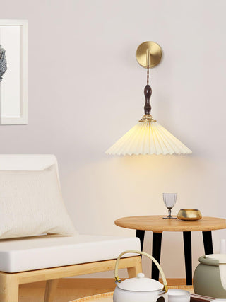 Eurlaeel Applique Murale Plissée en Bois Premium
