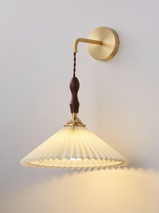 Eurlaeel Applique Murale Plissée en Bois Premium