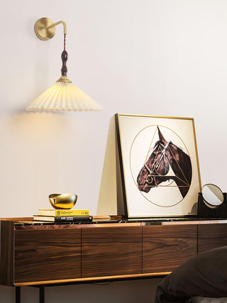 Eurlaeel Applique Murale Plissée en Bois Premium