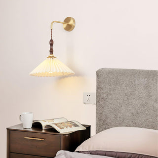 Eurlaeel Applique Murale Plissée en Bois Premium