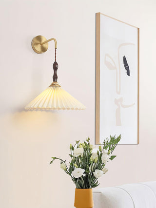 Eurlaeel Applique Murale Plissée en Bois Premium