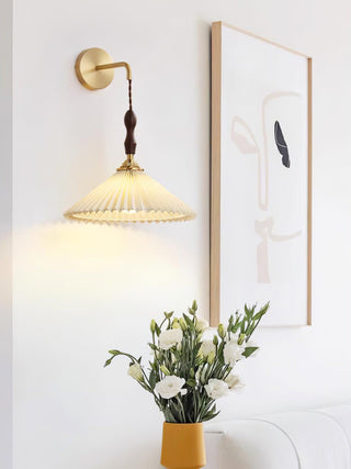 Eurlaeel Applique Murale Plissée en Bois Premium