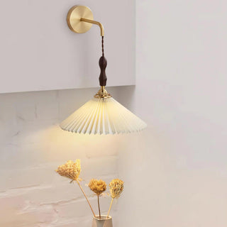 Eurlaeel Applique Murale Plissée en Bois Premium