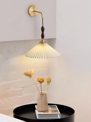 Eurlaeel Applique Murale Plissée en Bois Premium