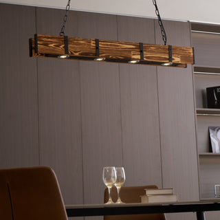 Lustra Lustre Pleva Bois Naturel Linéaire