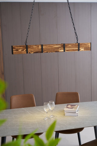 Lustra Lustre Pleva Bois Naturel Linéaire